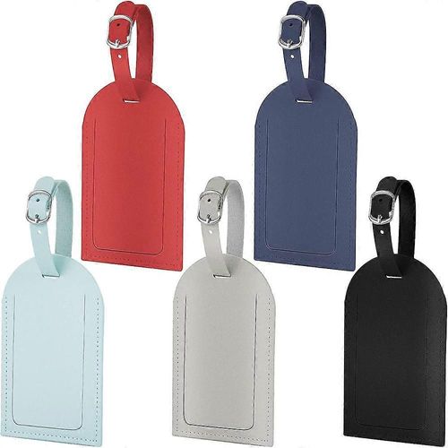 5 pièces plaque d'adresse, étiquette de bagage en cuir PU, étiquette de valise