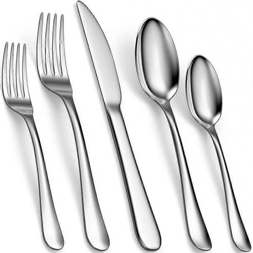 Set De Couverts En Acier Inoxydable-Set De Couverts Élégants-Accessoires De Cuisine, Set De Couverts, Poli, Antirouille, Lavable Au Lave-Vaisselle