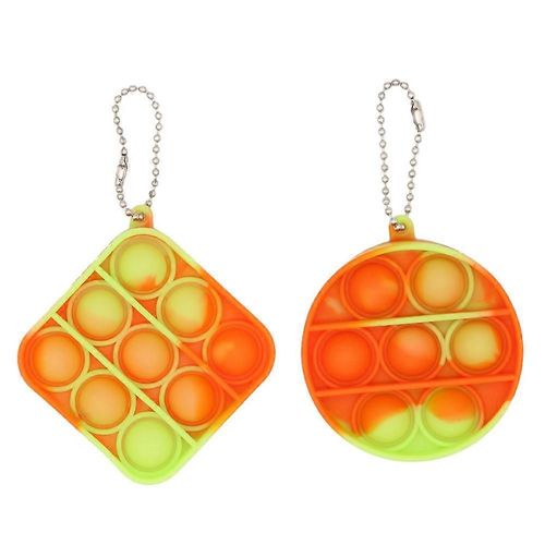 2pcs Porte-Clés Pop Bubble Popping Jouet Sensoriel, Pour Enfants Adultes