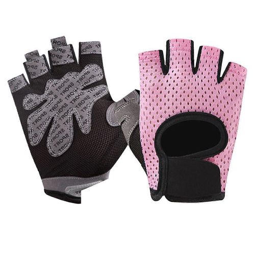 Gants De Fitness Poignées En Silicone Antidérapantes Respirantes Rose Exercice Sans Doigts Hommes Et Femmes Haltérophilie Yoga Haltère Fitness Cyclisme Sports