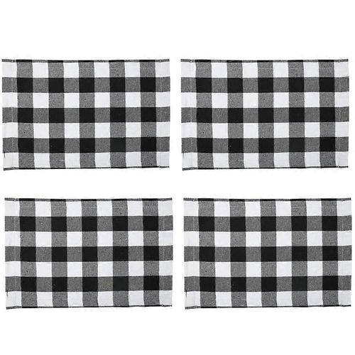 4pcs Plaid Sets De Table : Décor De Noël Festif Pour Table À Manger