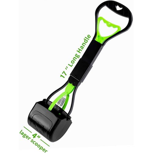 17 » Pooper Scooper Pour Chiens, Pelle À Crottes Pliante Pour Long Manche, Mâchoire Stable Scoop Facile Pour Les Crottes D'animaux De Compagnie Petits Et Moyens, Herbe Et Gravier Ramasser - Vert