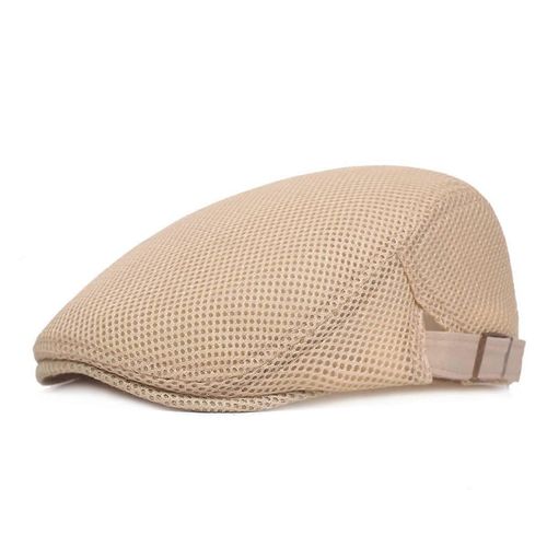 Hommes Respirant Mesh Summer Hat Réglable Newsboy Beret Ivy Cap Cabbie Flat Cap Mesh Homme Flat Cap Respirant Summer Newsboy Hat Cabbie Flat Cap
