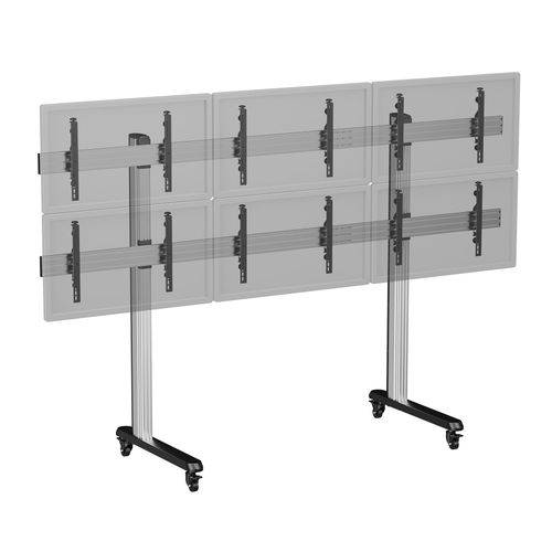 Support sur pieds pour 6 écrans TV 45''-50'' - Hauteur 180 cm - A roulettes