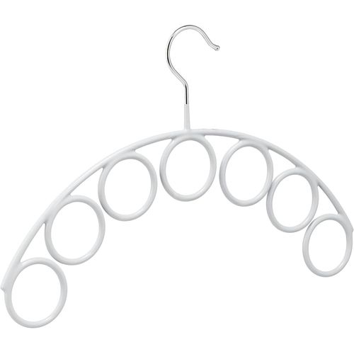 Porte-Écharpes, Revêtement Antidérapant En Pvc, Avec 7 Anneaux, H X B 24,5 X 38 Cm, Ø 5 Cm, Gris Clair[M334]