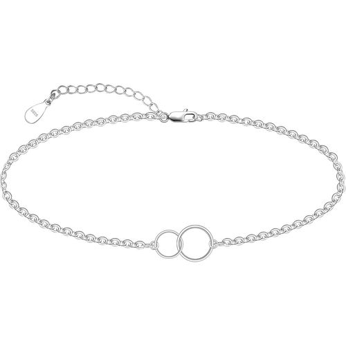 925 Sterling Silver Multilayer Anklet For Women, Satellite, Star, Cross, Circle, Butterfly, Teardrop, Oval Disc, Sterling Silver, No Gemstone, Sterling Silver, Free From Gemstones[H1034]