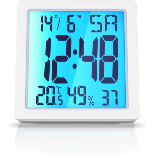 Horloge Thermomètre Numérique Haute Précision Interieur, Réveil Numérique Date Et Du Jour, Température Humidité, Grand Éran Lcd, Parfait Pour Surveiller Les Maisons Chambres De B[REV691179]