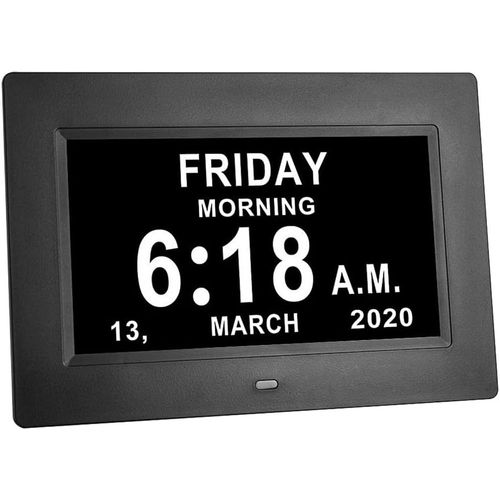 Horloge Numérique Avec Grand Écran Jour Et Date, Gradation Automatique, Prise En Charge Multilingue[REV691567]