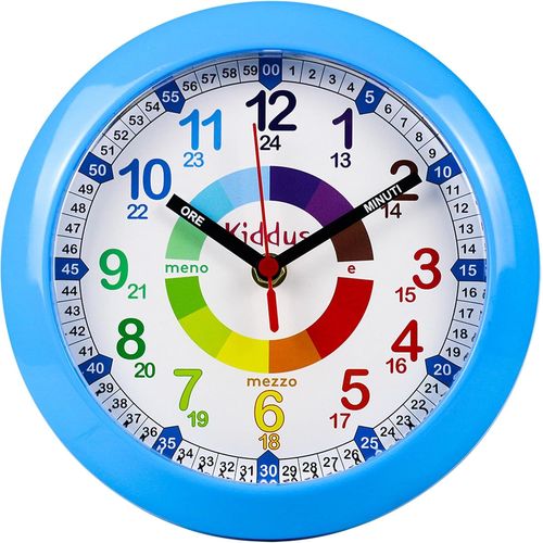 Horloge Murale Éducative Pour Enfants, Garçon, Fille. Time Teacher Analogique Avec Exercices. Facile D¿Apprendre À Lire L¿Heure.[REV691982]