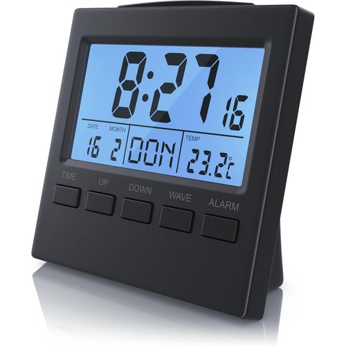 Horloge Radiopilotée Thermomètre Numérique Haute Précision Interieur Réveil Radio-Piloté Numérique Date Et Du Jour, Grand Éran Lcd Et Thermomètre Parfait Pour Surveiller Les Maison[REV691244]