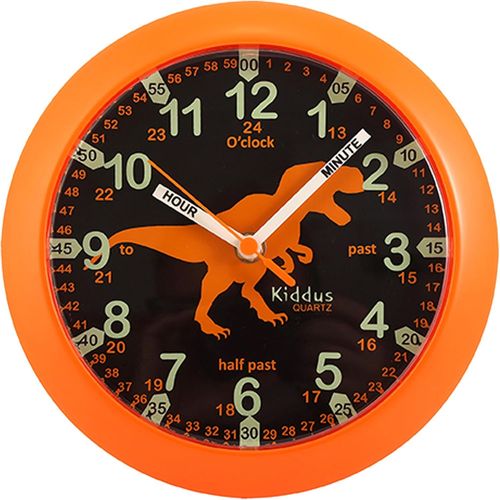 Horloge Murale Pour Enfant Garçon Et Fille Horloge D¿Apprentissage Analogique Avec Exercices Facile À Lire Pour Apprendre Facilement À Lire L'Heure Anglais Dinosaure[REV691813]