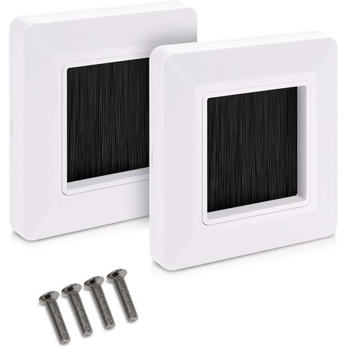 Plaque Murale Brosse - Lot De 2X Passe-Câble Murale Sortie Connecteur Audio Vidéo - Prise Encastrable Pour Passage De Câble Tv Hdmi Hi-Fi[VIT690013]