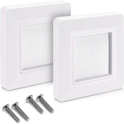 Plaque Murale Brosse - Lot De 2X Passe-Câble Sortie Connecteur Audio Vidéo - Prise Encastrable Pour Passage De Câble Tv Hdmi Hi-Fi[VIT690011]