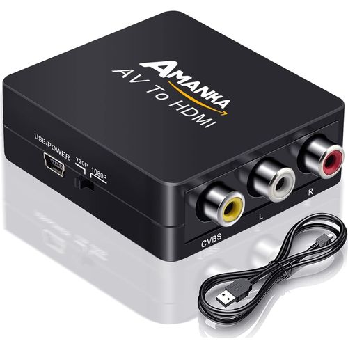 Adaptateur Rca Vers Hdmi, Mini Av Rca Cvbs Vers Hdmi Vidéo Audio Convertisseurs Support 720 1080P Pour Pc Portable Xbox Ps4 Ps3 Tv Stb Blu Ray Sky Hd Vhs Magnétoscope Caméra Dvd[VIT690552]