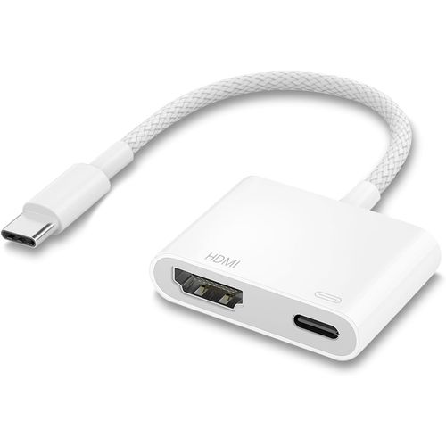 Adaptateur Usb C Hdmi Vers Hdmi 4K60Hz + Pd100W Pour Synchronisation Audio Et Vidéo, Adaptateur Hdmi Usb-C Compatible Avec Ipad, Iphone 16/15, Macbook Pro[VIT691435]