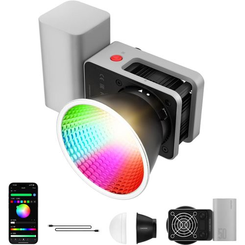 Cinepeer Cx50 50W Éclairage Vidéo Led Rgb, Couleur 2700 K-6500 K, Contrôle Par Application Avec Batterie, Éclairage Continu Tlci/Cri95+ Pour La Photographie Vidéo[VIT693397]