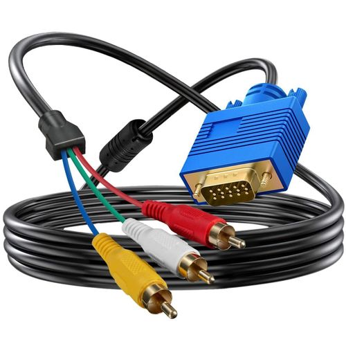 Câble Vidéo Composant Vga Mâle Vers 3 Rca Adaptateur (Vga Vers Rca)[VIT693318]