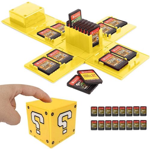 Étui Pour Carte Mémoire Nintendo Switch, Porte-Carte De Jeu Vidéo Avec 16 Emplacements Pour Cartes De Jeu (Point D'interro Ion)[Vit695006]