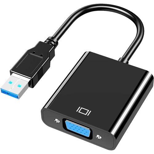 Adaptateur Usb Vers Vga, Usb 3.0/2.0 Vers Vga, Convertisseur Vidéo Hd 1080P Pour Pc, Ordinateur Portable, Tv Hdtv, Compatible Avec Windows Xp/7/8/8.1/10 (Pas Pour Vista, Linux, Ch [VIT694310]
