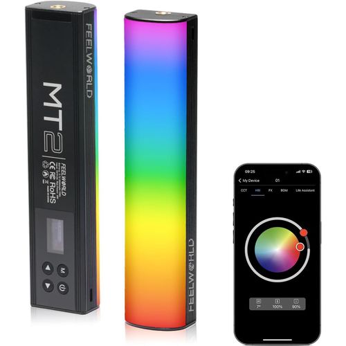 Mt2 Bâton Lumineux Portable, Éclairage Vidéo Led Rvb 360°, Mini-Bâton Lumineux Rechargeable 3000Mah Pour Tournage Vidéo, Downlight Professionnel Avec Aimant[VIT695888]