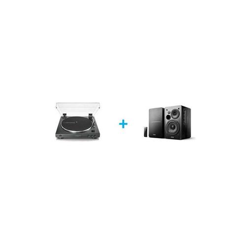 PLATINE VINYLE AUDIOTECHNICA AT LP60XBK + ENCEINTES AMPLIFIÉES BLUETOOTH EDIFIER R1280DB NOIR VENDUES PAR PAIRE