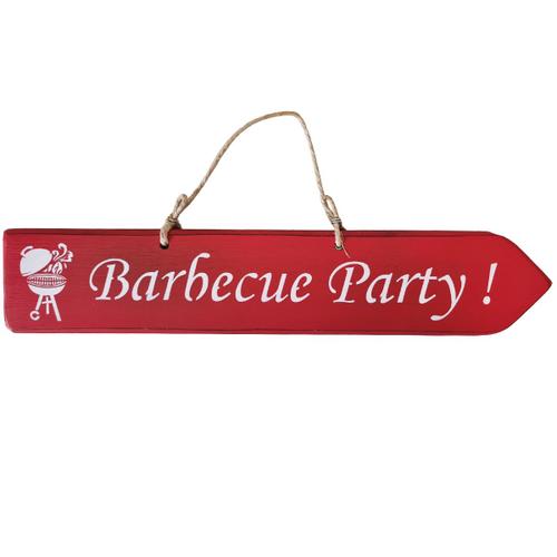 Plaque décorative en bois - Barbecue Party - rouge