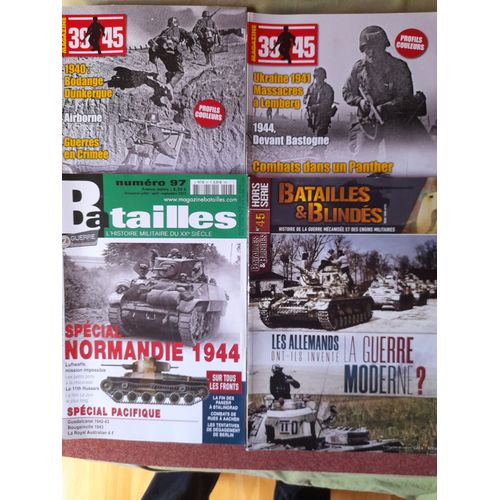 Lot 4 39/45 : Magazine 39/45 373, Et,375 ; Magazine Batailles Spécial Normandie 1944 ; Batailles Et Blindés N. 45 Les Allemands Ont-Ils Inventé La Guerre Moderne ?