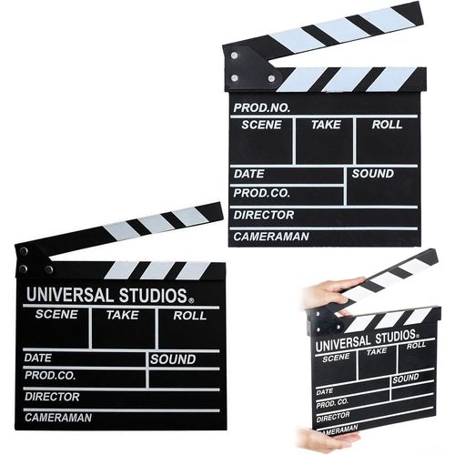 Clap De Cinéma,Générique Clap De Cinéma Noir Et Blanc 18 X 20 Cm,Clapper Board,Clap Réalisateur Et Marqueur,Cinema Decoration,Film Coupe Prop Pour Production Vidéo,Tv,Action Cut Cl[VIT695924]