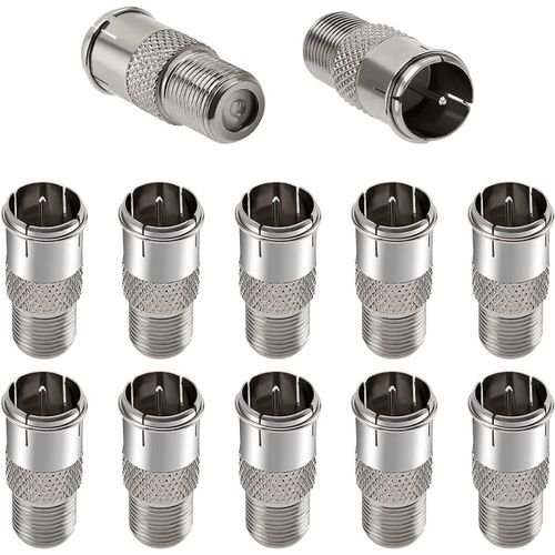 12 Pièces Connecteur F Femelle À F Mâle Push-On, Adaptateur De Prise F Vers Fiche F Pour Rg58 Rg59 Rg6 Rg11, Coupleur De Type F Mâle Vers Femelle Pour Tv Antenne[VIT695921]