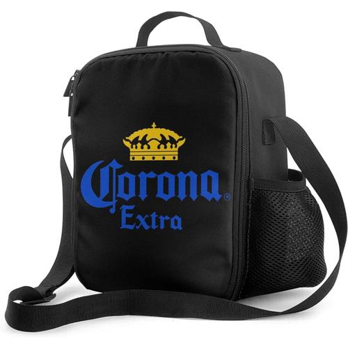 Corona Extra Beer Lunch Box avec doublure isolée rembourrée - Sac isotherme thermique - Sac fourre-tout portable à bandoulière pour adultes et enfants à l'école, au bureau en plein air
