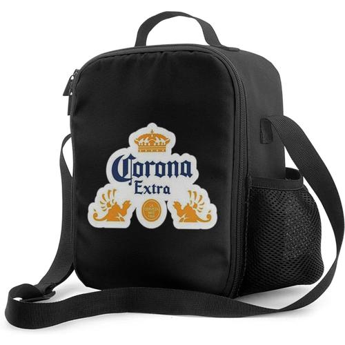 Corona Extra Beer Lunch Box avec doublure isolée rembourrée - Sac isotherme thermique - Sac fourre-tout portable à bandoulière pour adultes et enfants à l'école, au bureau en plein air