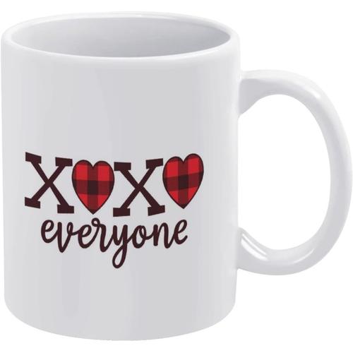 Xo Xo Tout Le Monde Tasse A Cafe Buffalo Plaid Coeur Tasse En Ceramique Tasses A Boire Tasses A Cafe Blanches 11 Oz Pour Le Bureau A La Maison