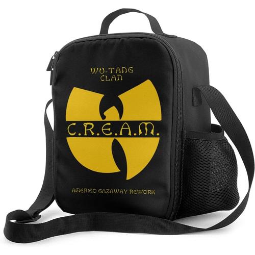 Wu Tang Boîte à déjeuner avec doublure isolée rembourrée, sac à déjeuner isotherme portable, fourre-tout étanche pour adultes et enfants à l'école, au bureau en plein air