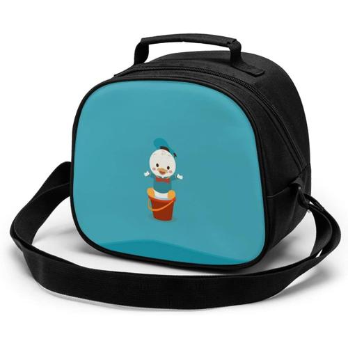 Donald Duck Sac de repas pour enfants Sac fourre-tout isotherme thermique avec bandoulière Bento portable étanche, boîte de rangement des aliments chauds, boîte à déjeuner pour enfants pour l'école