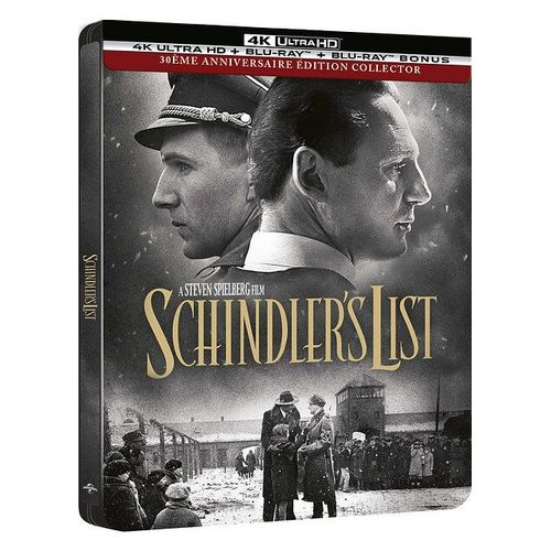 La Liste De Schindler - 4k Ultra Hd + Blu-Ray + Blu-Ray Bonus - Édition Boîtier Steelbook 30ème Anniversaire