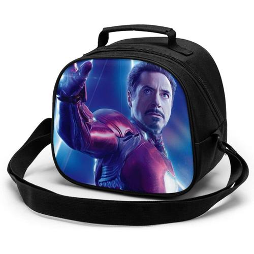 Iron Man Sac de repas pour enfants réutilisable, étanche et préservant la chaleur, sac à déjeuner isotherme portable, boîte à déjeuner isotherme pour étudiant travailleur