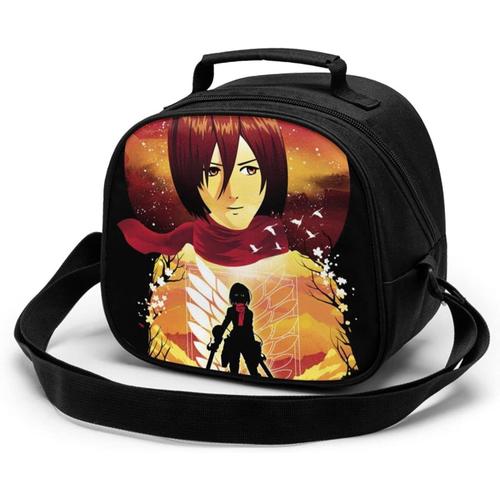 Attack on Titan Sac de repas pour enfants réutilisable, étanche et résistant à la chaleur, sac à déjeuner isotherme portable, boîte à déjeuner isotherme pour étudiant travailleur