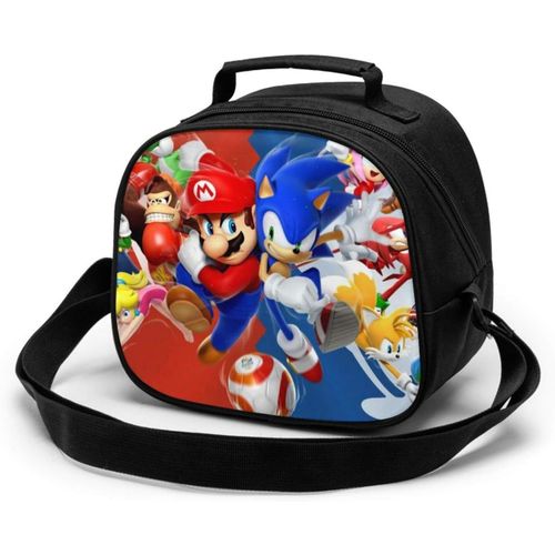 Sac de repas pour enfants Super Mario de dessin animé réutilisable, étanche et étanche, glacière portable, boîte à déjeuner en polyester, sac isotherme adapté aux enfants