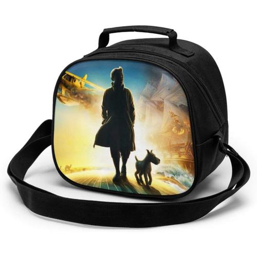 Adventures Tintin Sac de repas pour enfants réutilisable, étanche et étanche, glacière portable, sac isotherme en polyester adapté aux enfants