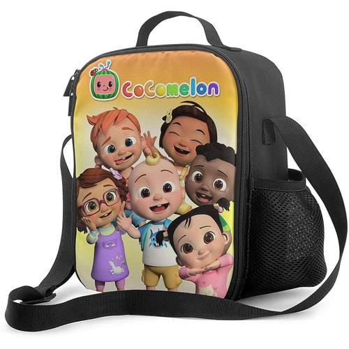 Sac à lunch unisexe isolé étanche sac à lunch Coco-Melon bébé congélateur portable refroidisseur thermique fourre-tout sac à lunch pour enfants/adultes avec bretelles réglables