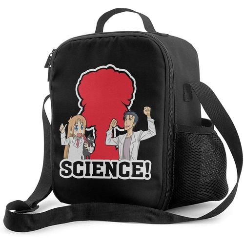 Steins Gate Boîte à déjeuner fourre-tout portable avec doublure isolée rembourrée, sac à déjeuner refroidisseur thermique réutilisable, stockage des aliments chauds avec étoile d'épaule pour adultes et enfants