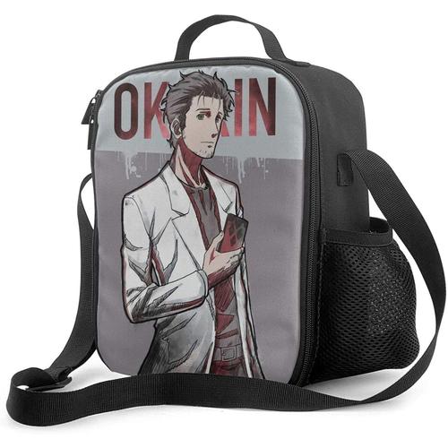 Steins Gate Boîte à déjeuner fourre-tout portable avec doublure isolée rembourrée, sac à déjeuner refroidisseur thermique réutilisable, stockage des aliments chauds avec étoile d'épaule pour adultes et enfants