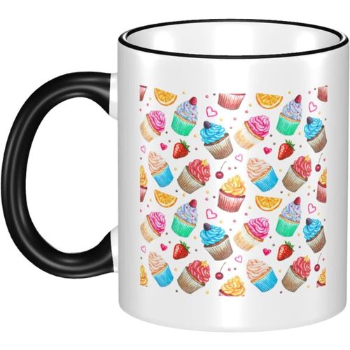 Tasse A Cafe Cupcakes Aquarelle, Tasses A Cafe Reutilisables, Tasses A Cafe En Ceramique, Tasse A The Durable Avec Poignee, Cadeaux Pour Ami