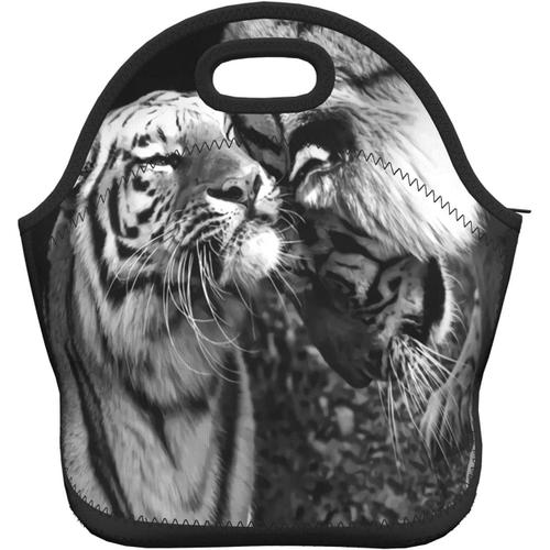 Sac à déjeuner portable Snow Mountain Lion - Motif d'amour de tigre