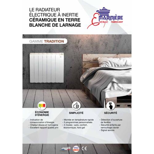 Radiateur électrique céramique en Terre Blanche de Larnage