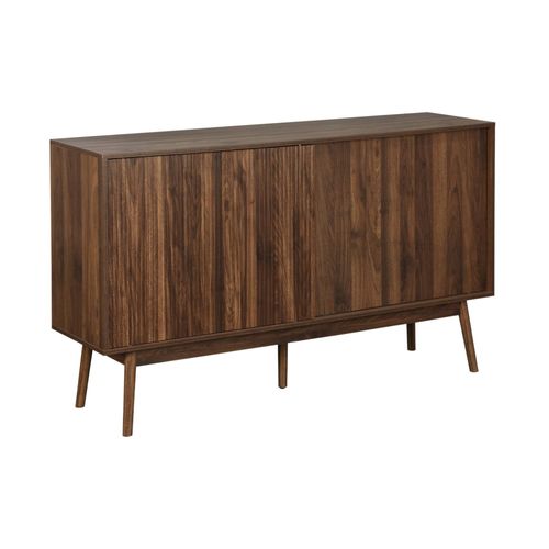 Buffet De Rangement Décor Bois Bois Foncé. Linear. Deux Portes. Deux Étagères. L 150 X P 39.5 X H 90cm