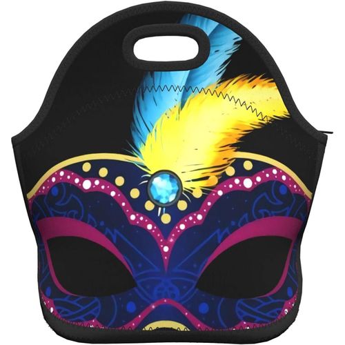 Kawaii Hedgehogs Lunch Bag Pliable Tote Lunch-Mardi Gras Plume Motif