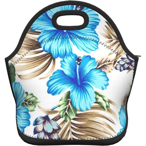 Sac à lunch fleurs bleues sac à provisions pliable-fleurs bleues