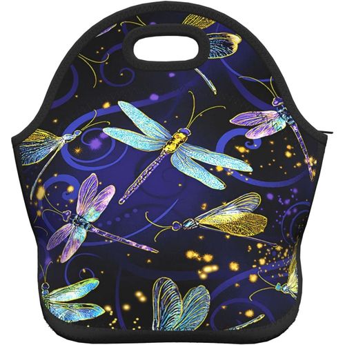 Dream Catcher Star Sky Lunch Bag Keep Warm Portable Tote -Night Space Dragonfly