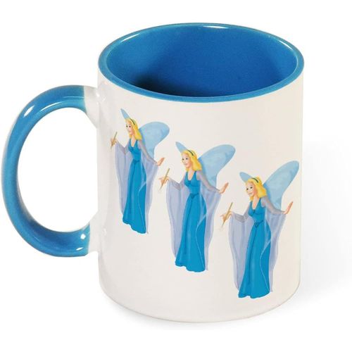 Cadeau Couleur Tasse Baguette Magique Belle Ange Sourire Robe Bleue, 330 Ml Blanc Noir Grande Tasse A Cafe